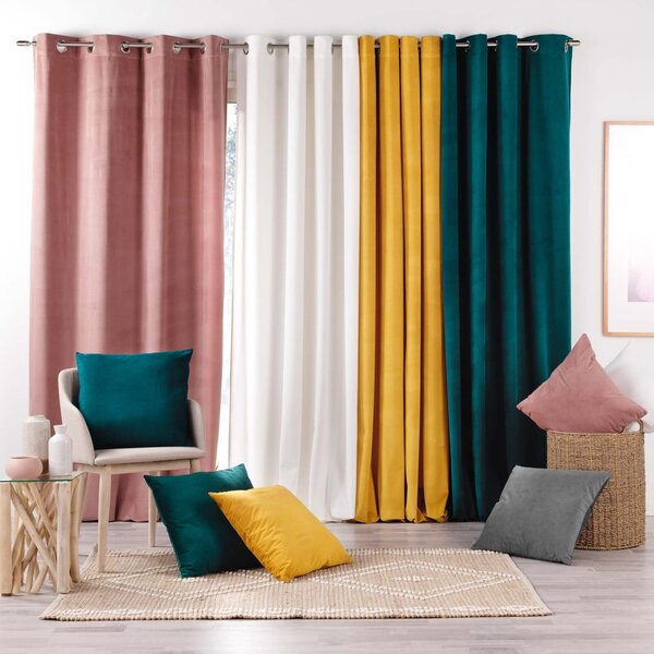 Tenda di velluto rosa 140x260 cm Velouriane - douceur d'intérieur