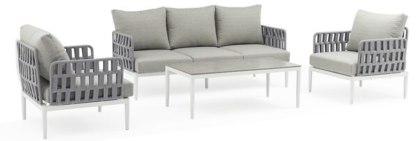 CASCADA - salotto outdoor con struttura in alluminio grigio chiaro, antracite o naturale