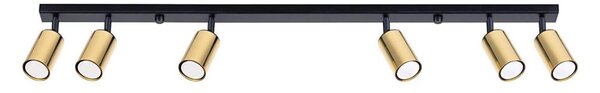 Sollux SL.1388 - Faretto WINX 6xGU10/10W/230V nero/oro