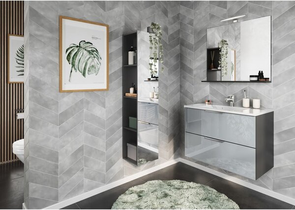 Mobile bagno alto sospeso grigio 36x93 cm Vasio - Germania