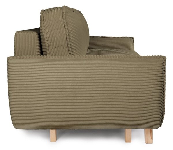 Divano letto in velluto a coste verde 218 cm Tori - Bonami Selection