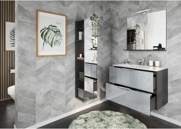 Mobile bagno alto sospeso grigio 36x93 cm Vasio - Germania