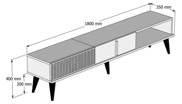 Mobile TV colore naturale in marmo 180x40 cm Milan - Kalune Design