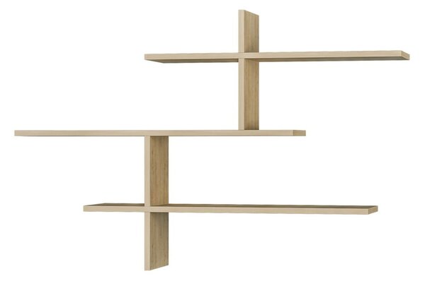 Scaffale a castello in rovere decorato in colore naturale 123 cm Leo - Kalune Design