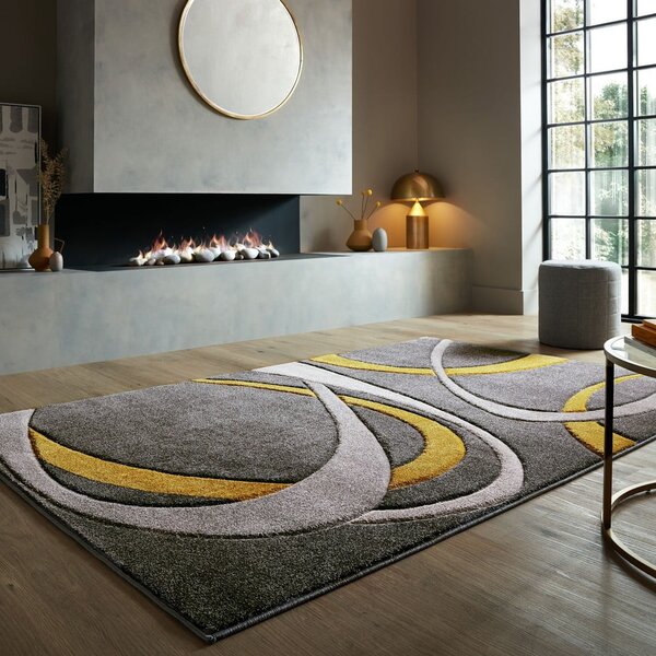 Tappeto color ocra-grigio 120x170 cm Elude Orb - Flair Rugs