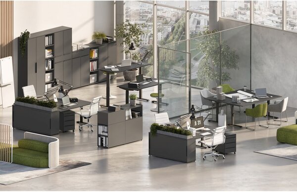 Tavolo da lavoro regolabile in altezza 80x160 cm Mailand - Germania
