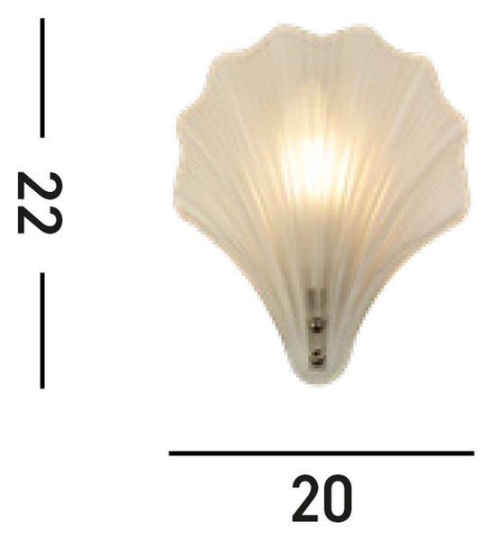 Searchlight Applique da parete Shell, dimmerabile, Bianco / Opale, Bagno, Vetro, Applique