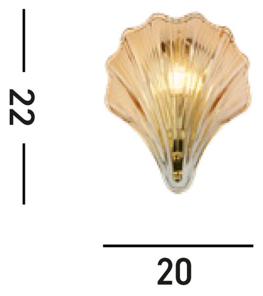 Searchlight Applique da parete Shell, dimmerabile, Crema / Ambra, Bagno, Vetro, Applique