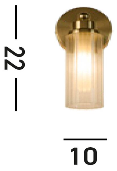 Searchlight Applique da parete Imperial, dimmerabile, Ottone / Oro, Bagno, Metallo, Applique