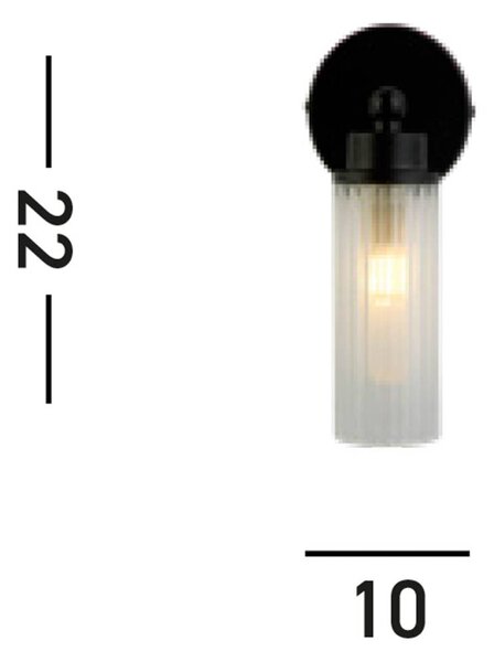 Searchlight Applique da parete Imperial, dimmerabile, Nero, Bagno, Metallo, Applique