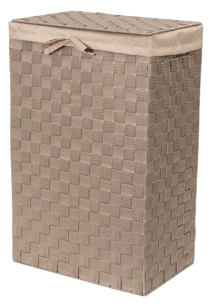 Cesto portabiancheria marrone con coperchio Cesto portabiancheria in lino, altezza 60 cm - Compactor
