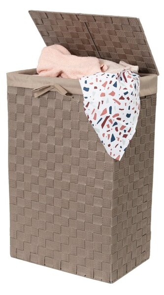 Cesto portabiancheria marrone con coperchio Cesto portabiancheria in lino, altezza 60 cm - Compactor
