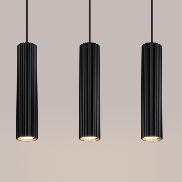 Sollux SL.1575 - Lampadario a sospensione con filo KARBON 3xGU10/10W/230V nero