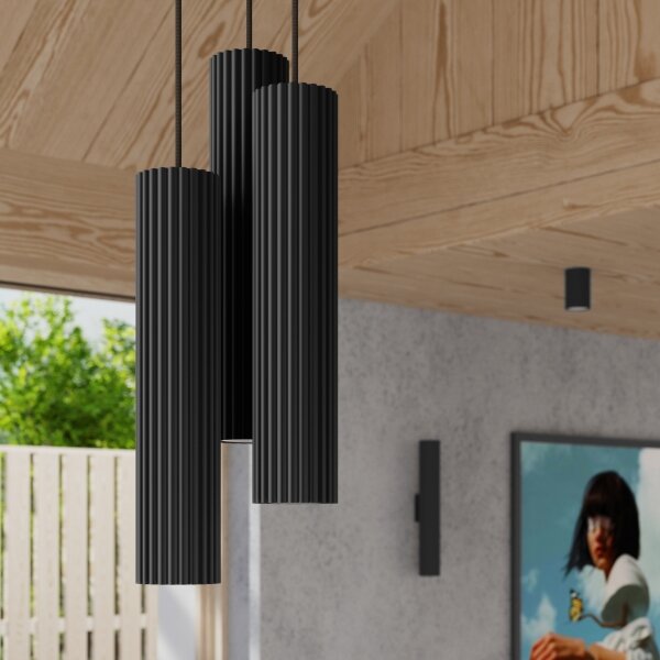 Brilagi - Lampadario a sospensione con cavo CRESTO 3xGU10/10W/230V nero