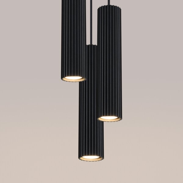 Sollux SL.1576 - Lampadario a sospensione con filo KARBON 3xGU10/10W/230V nero