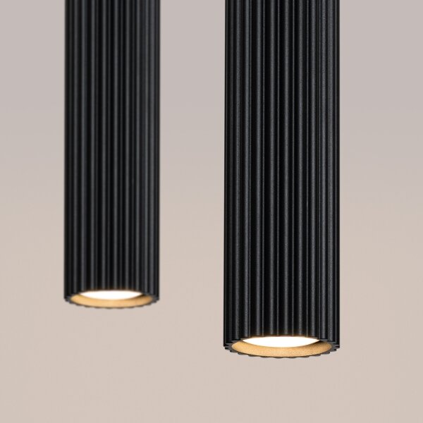 Sollux SL.1574 - Lampadario a sospensione con filo KARBON 2xGU10/10W/230V nero