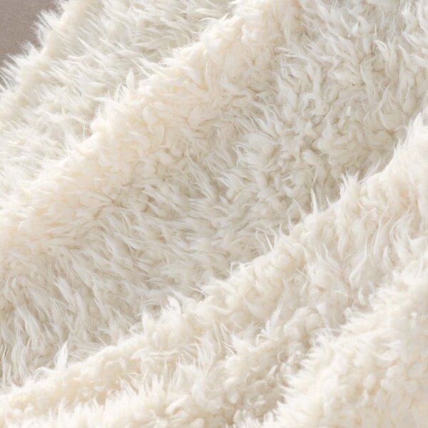 Coperta bianca in pelliccia finta 125x150 cm Mouton – douceur d'intérieur
