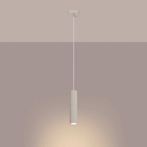 Sollux SL.1592 - Lampadario a sospensione con filo KARBON 1xGU10/10W/230V color crema