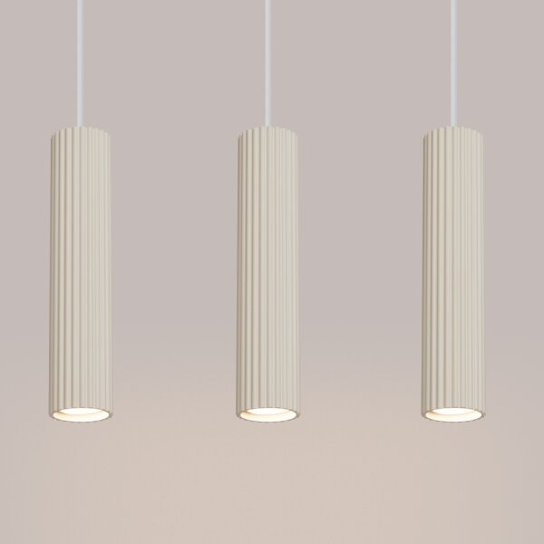 Sollux SL.1594 - Lampadario a sospensione con filo KARBON 3xGU10/10W/230V color crema