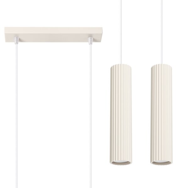 Sollux SL.1593 - Lampadario a sospensione con filo KARBON 2xGU10/10W/230V color crema
