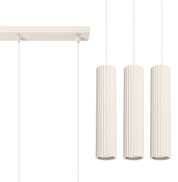 Sollux SL.1594 - Lampadario a sospensione con filo KARBON 3xGU10/10W/230V color crema