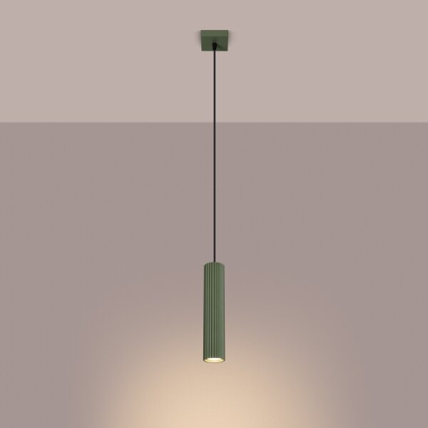 Sollux SL.1611 - Lampadario a sospensione con filo KARBON 1xGU10/10W/230V verde