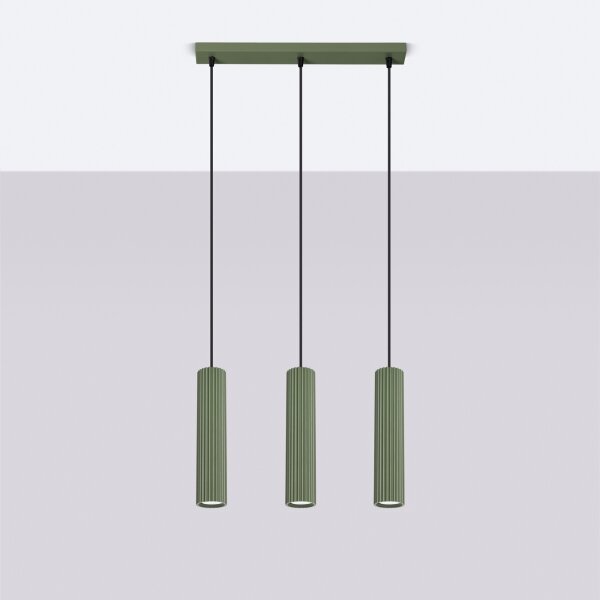 Sollux SL.1613 - Lampadario a sospensione con filo KARBON 3xGU10/10W/230V verde