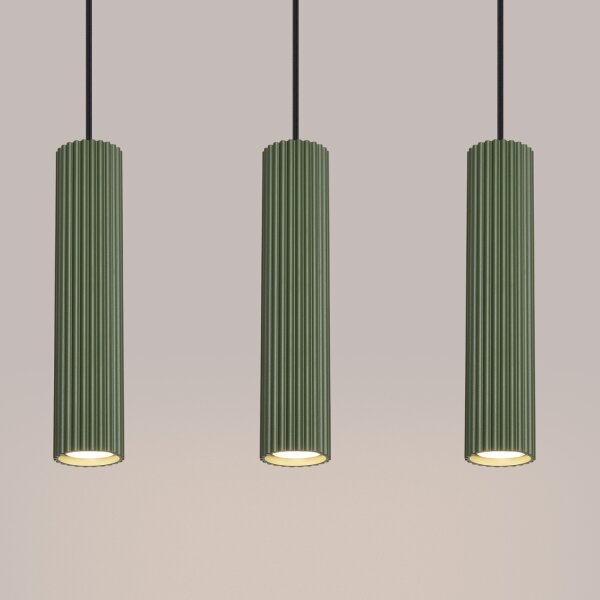 Sollux SL.1613 - Lampadario a sospensione con filo KARBON 3xGU10/10W/230V verde
