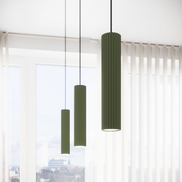Sollux SL.1611 - Lampadario a sospensione con filo KARBON 1xGU10/10W/230V verde