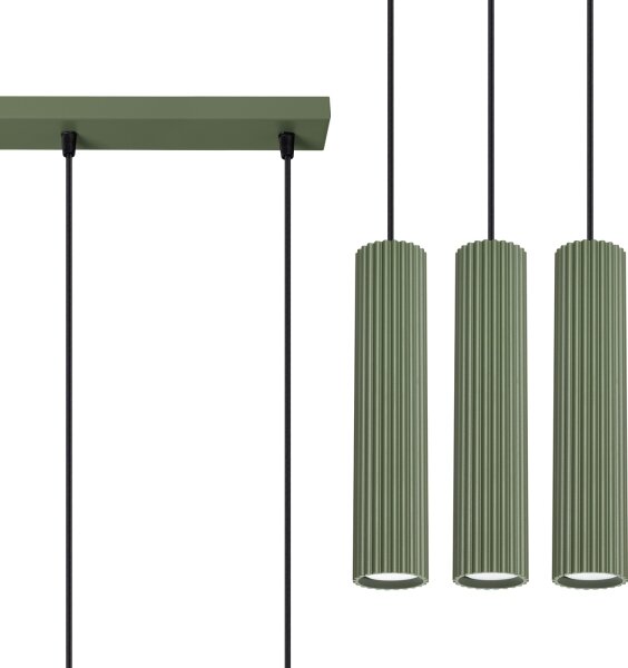 Sollux SL.1613 - Lampadario a sospensione con filo KARBON 3xGU10/10W/230V verde