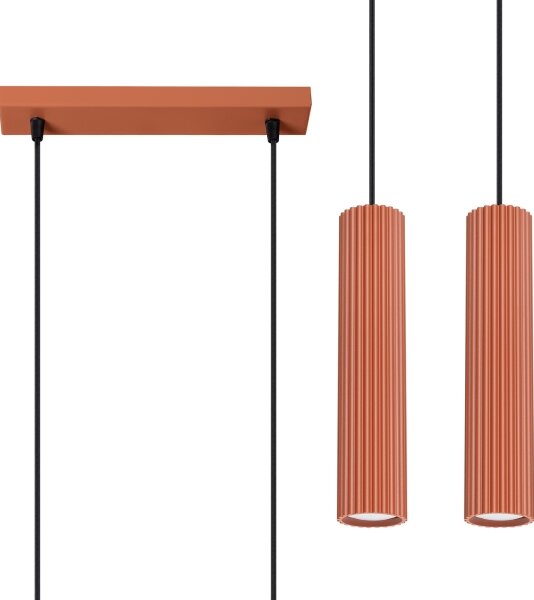 Sollux SL.1631 - Lampadario a sospensione con filo KARBON 2xGU10/10W/230V rosso