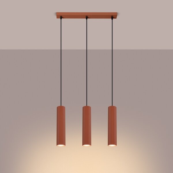 Sollux SL.1632 - Lampadario a sospensione con filo KARBON 3xGU10/10W/230V rosso
