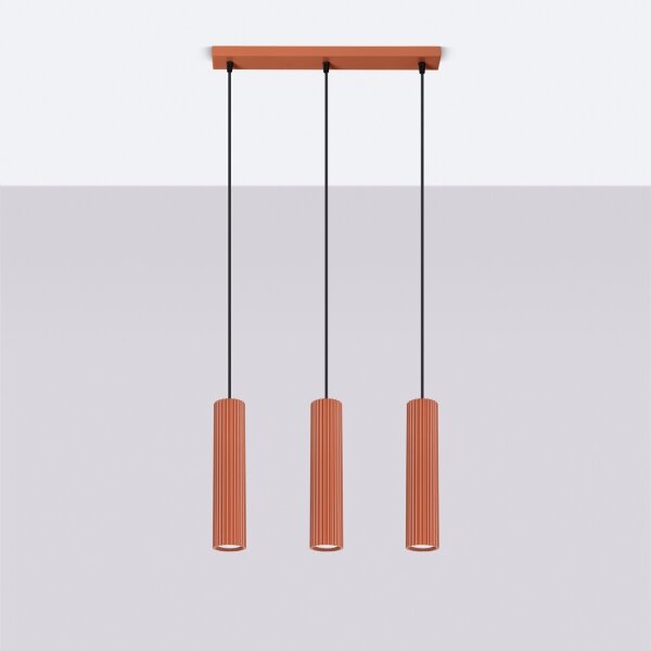 Sollux SL.1632 - Lampadario a sospensione con filo KARBON 3xGU10/10W/230V rosso