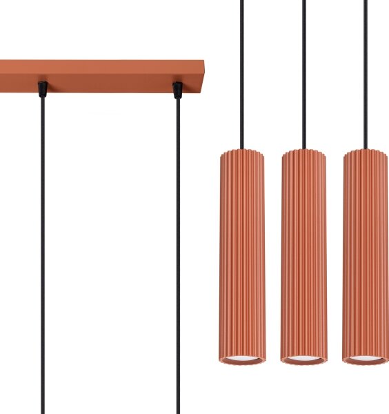 Sollux SL.1632 - Lampadario a sospensione con filo KARBON 3xGU10/10W/230V rosso