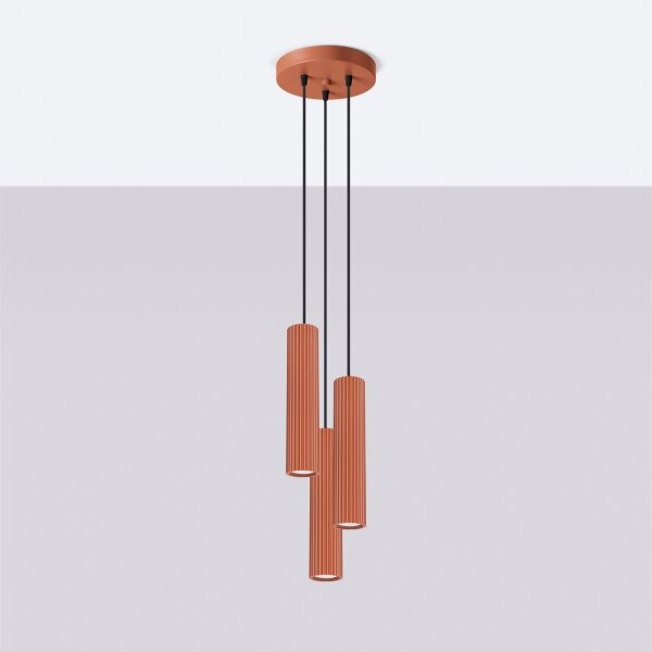 Sollux SL.1633 - Lampadario a sospensione con filo KARBON 3xGU10/10W/230V rosso