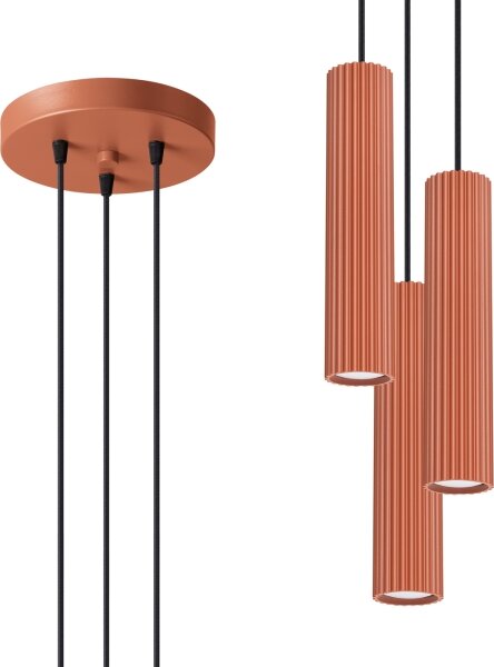 Sollux SL.1633 - Lampadario a sospensione con filo KARBON 3xGU10/10W/230V rosso