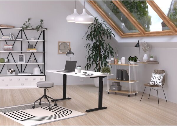 Tavolo da lavoro ad altezza regolabile con piano bianco 80x120 cm Downey - Germania