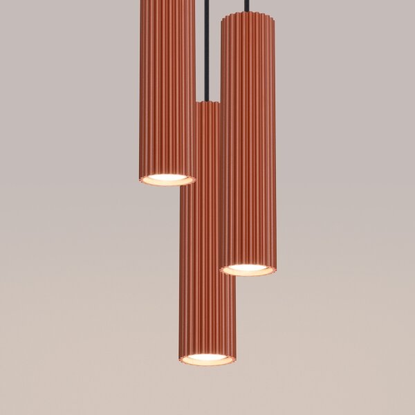 Sollux SL.1633 - Lampadario a sospensione con filo KARBON 3xGU10/10W/230V rosso
