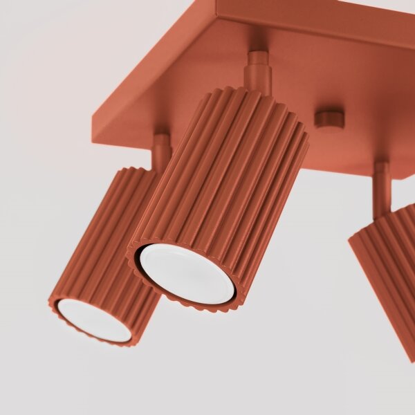 Sollux SL.1640 - Faretto KARBON 4xGU10/10W/230V rosso
