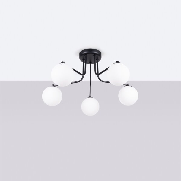 Sollux SL.1663 - Lampadario a sospensione con supporto rigido ASTRAL 5xG9/8W/230V nero
