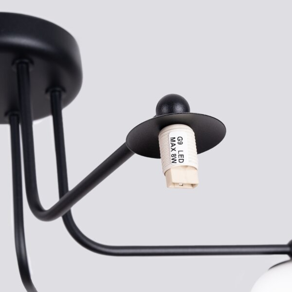 Sollux SL.1663 - Lampadario a sospensione con supporto rigido ASTRAL 5xG9/8W/230V nero