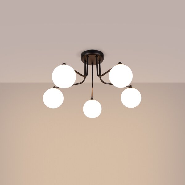 Sollux SL.1663 - Lampadario a sospensione con supporto rigido ASTRAL 5xG9/8W/230V nero
