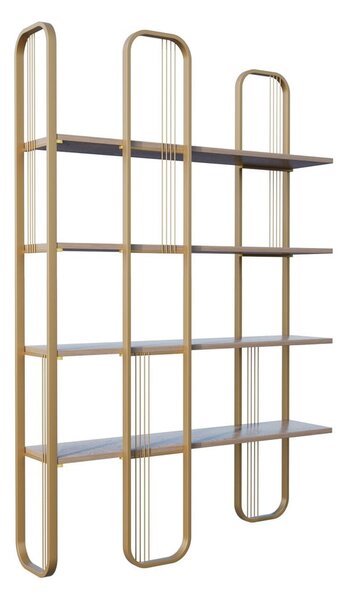 Scaffale in pino con decorazioni in oro 125x180 cm Sierra - Kalune Design