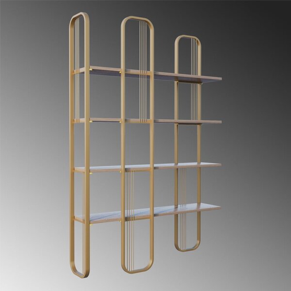 Scaffale in pino con decorazioni in oro 125x180 cm Sierra - Kalune Design
