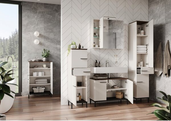 Mobile sotto lavabo grigio e beige in noce 80x59 cm Yonkers - Germania