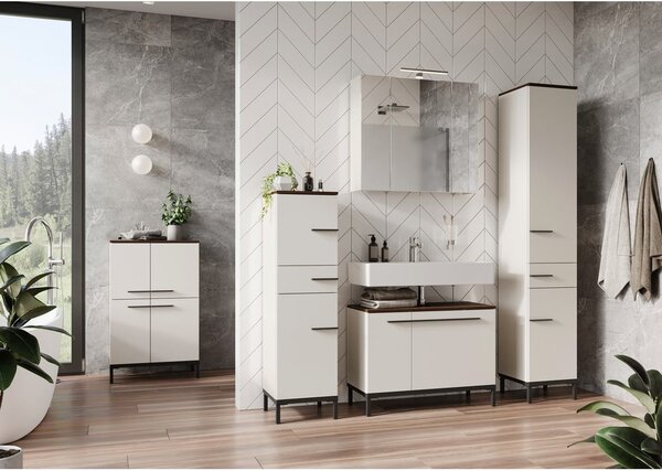 Mobile sotto lavabo grigio e beige in noce 80x59 cm Yonkers - Germania