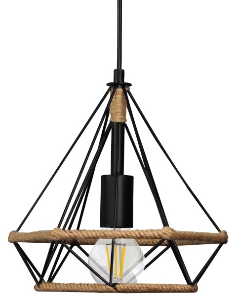 Lampadario su fune BROXTON 1xE27/20W/230V
