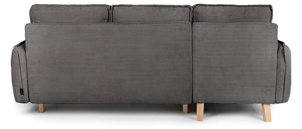 Divano letto variabile in velluto a coste grigio divano angolare Tori - Bonami Selection