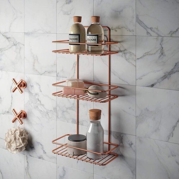 Scaffale da bagno a tre piani Rame - Metaltex
