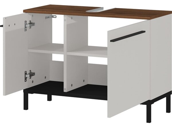 Mobile sotto lavabo grigio e beige in noce 80x59 cm Yonkers - Germania